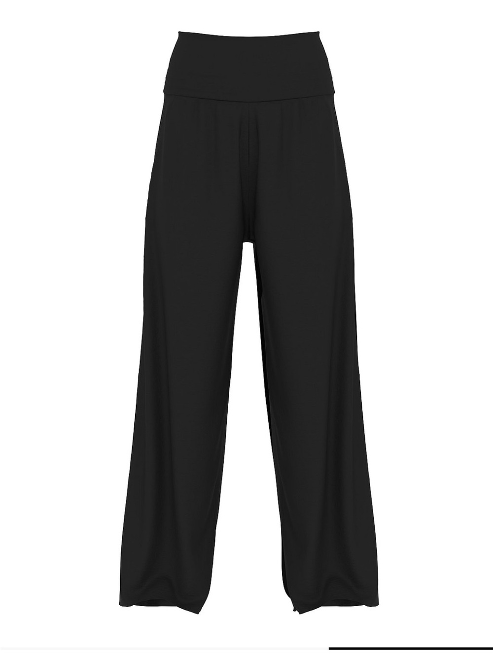 Cotton fold over wide leg sweatpants